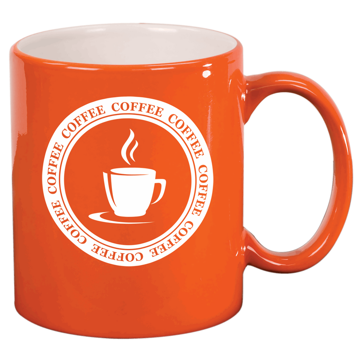 11 Oz Round Ceramic Mug - Laser Engraved Ceramic