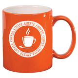 11 Oz Round Ceramic Mug - Laser Engraved Ceramic