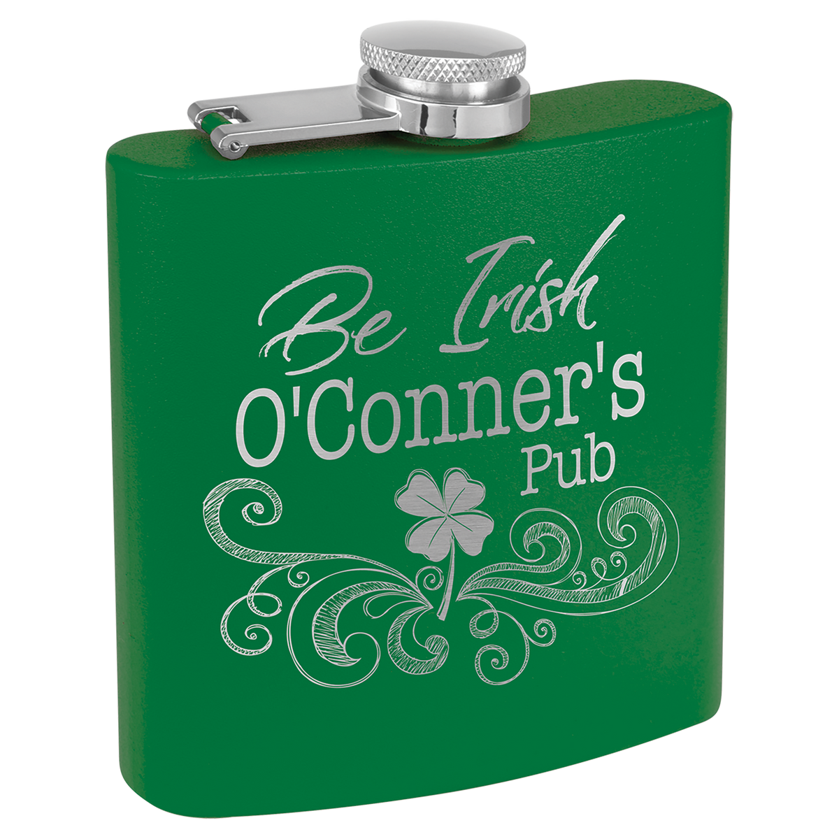 3 Oz Powder Coated Flask - Laser Engraved Drinkware