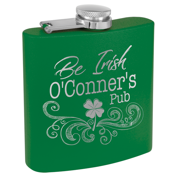 3 Oz Powder Coated Flask - Laser Engraved Drinkware