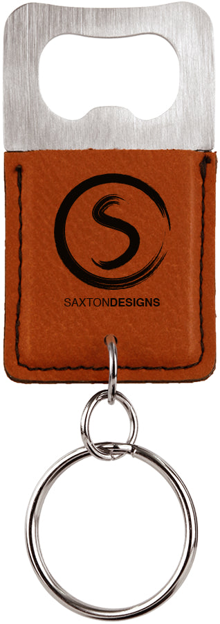 Rectangle Bottle Opener Keychain - Laser Engraved Drinkware