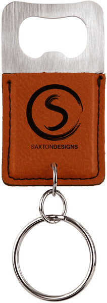 Rectangle Bottle Opener Keychain - Laser Engraved Drinkware
