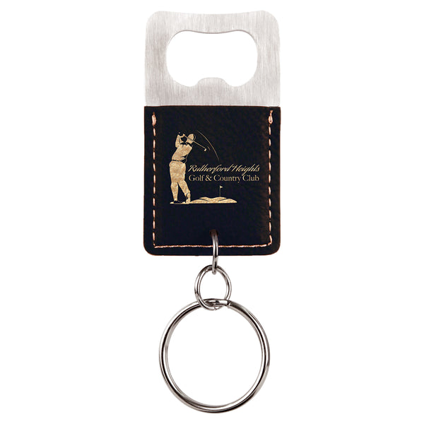Rectangle Bottle Opener Keychain - Laser Engraved Drinkware
