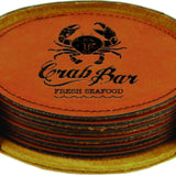 Round 6 Coaster Set - Laser Engraved Drinkware