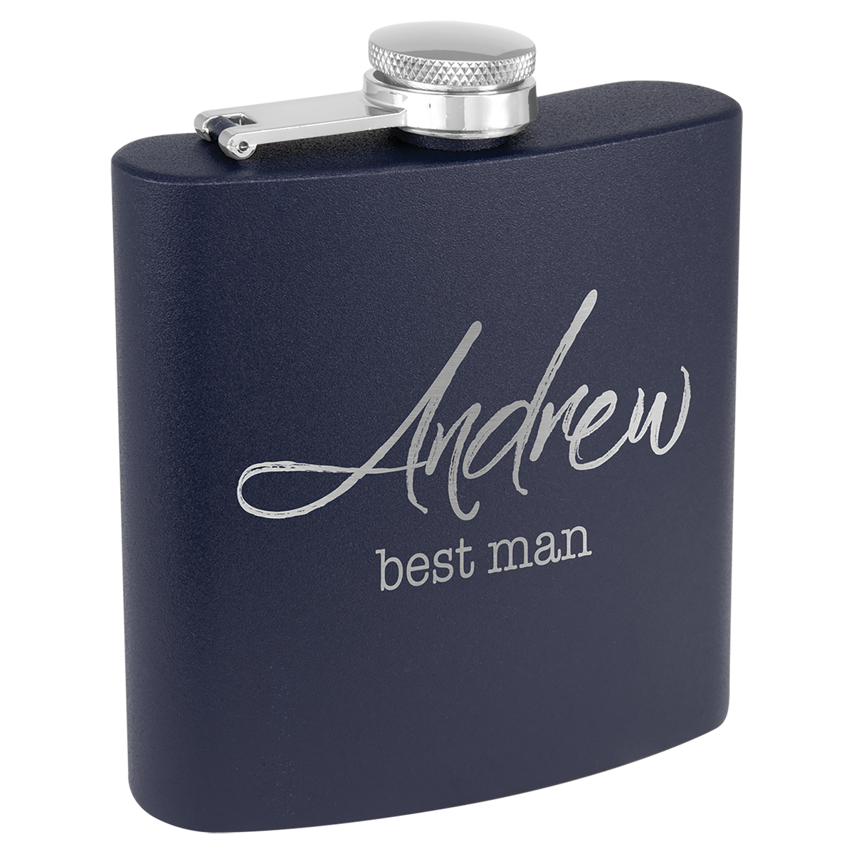 3 Oz Powder Coated Flask - Laser Engraved Drinkware