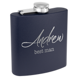 3 Oz Powder Coated Flask - Laser Engraved Drinkware
