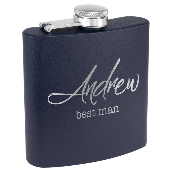 3 Oz Powder Coated Flask - Laser Engraved Drinkware