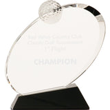 Oblong Crystal Golf Award - Custom Laser Engraved
