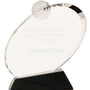 Oblong Crystal Golf Award - Custom Laser Engraved