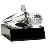 Crystal Golf Ball Black Base - Custom Laser Engraved