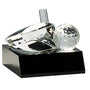 Crystal Golf Ball Black Base - Custom Laser Engraved