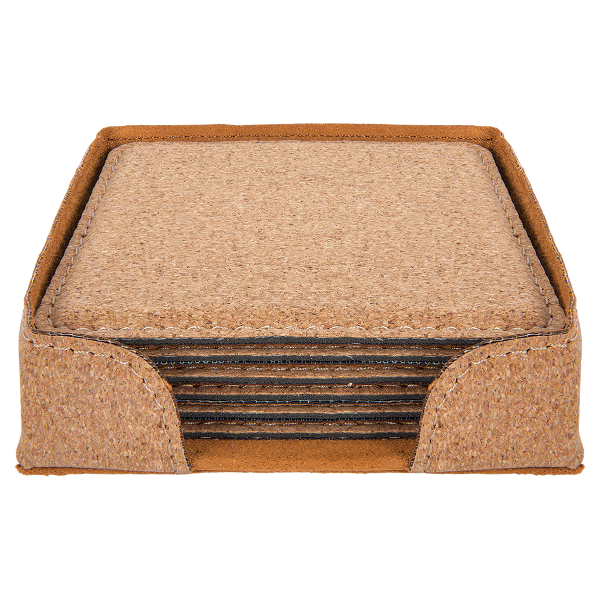 Cork Square 6 Coaster Set - Laser Engraved Drinkware