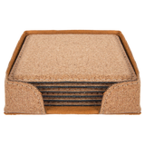 Cork Square 6 Coaster Set - Laser Engraved Drinkware