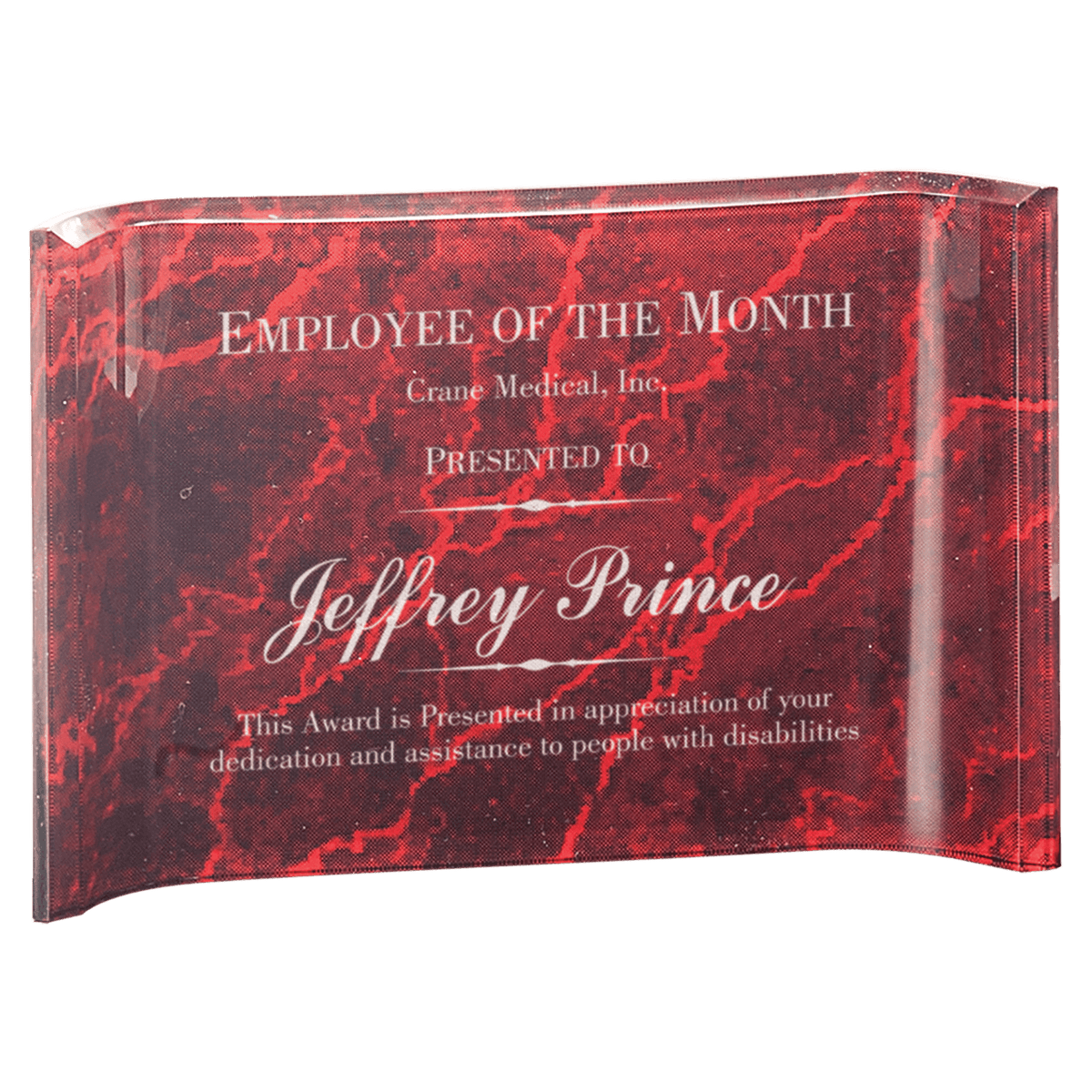 Marble Crescent Acrylic - Custom Engraved Award