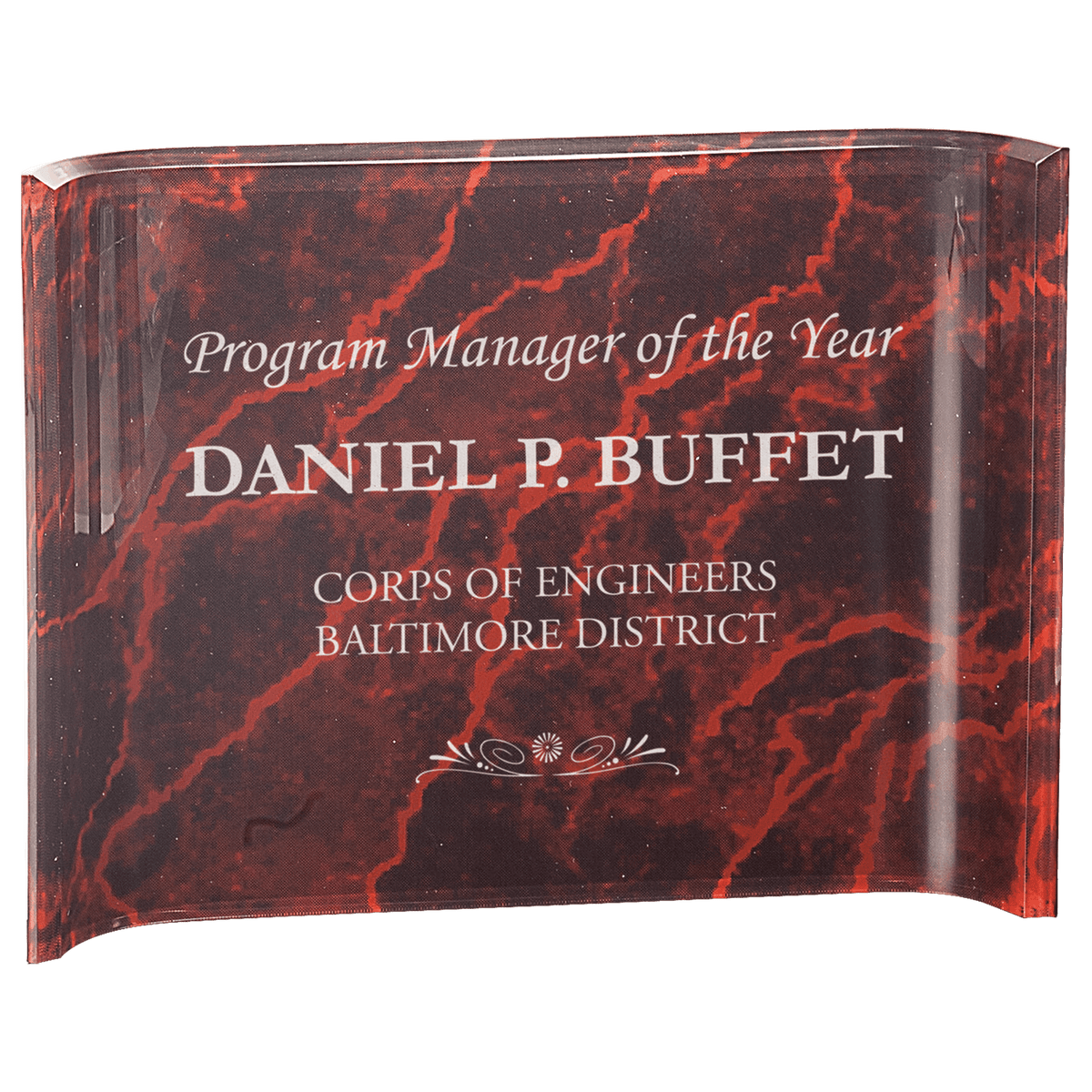 Marble Crescent Acrylic - Custom Engraved Award