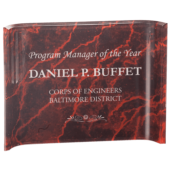 Marble Crescent Acrylic - Custom Engraved Award